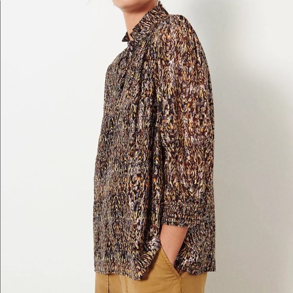 BA&SH Gallas Silk-Blend Ruffle Top - Picture 5 of 9